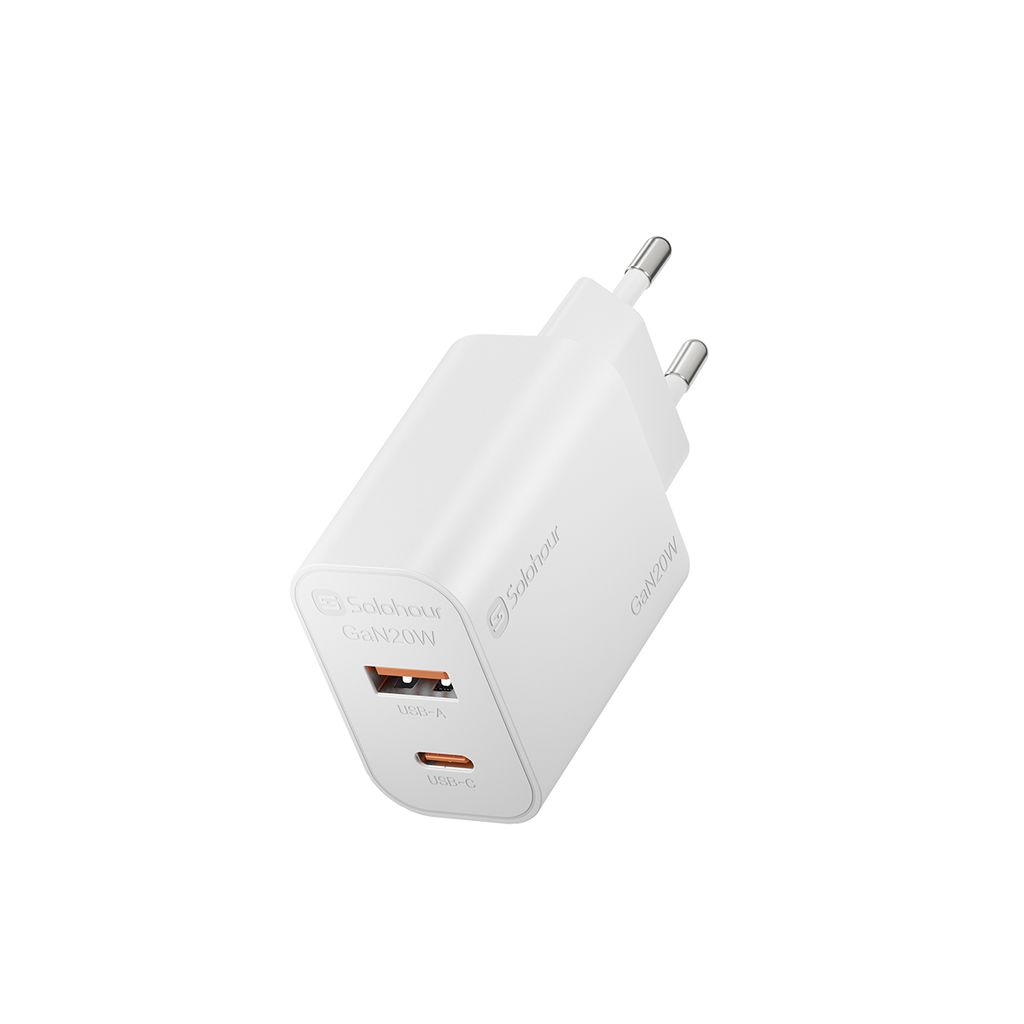 GaN 20W Fast Charger (2 Port | USB C + USB A)