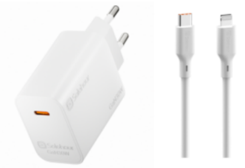 GaN 30W Fast Charger Kit With 1m C-L Cable (1 Port | USB-C) EU Plug