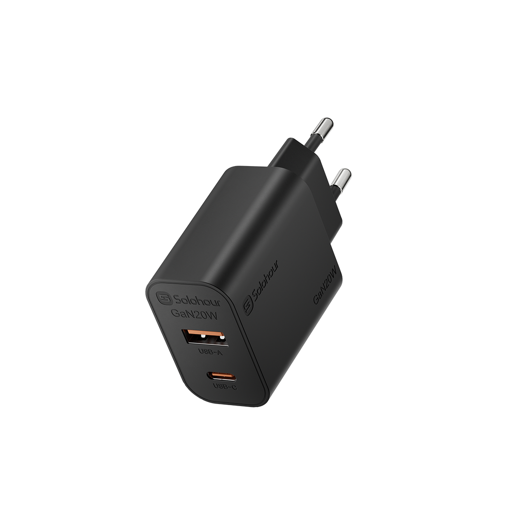 GaN 20W Fast Charger (2 Port | USB C + USB A)