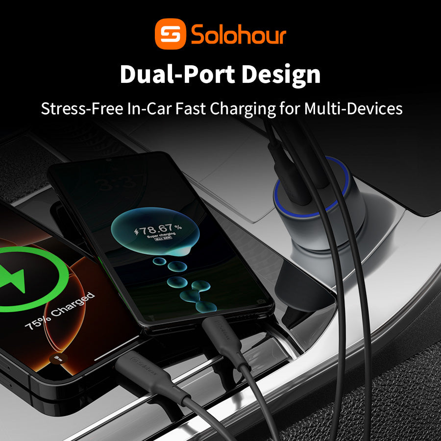 48W Fast Car Charger Kit With 1m C-C Cable