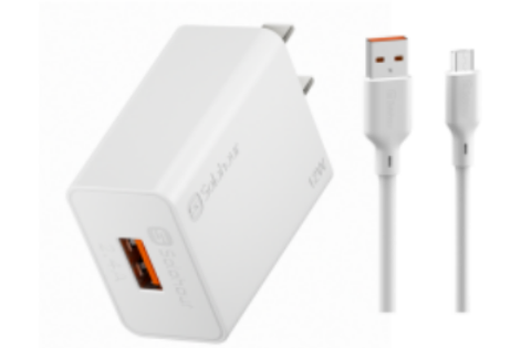 12W Fast Charger Kit With 1m USB Micro-B Cable US Plug