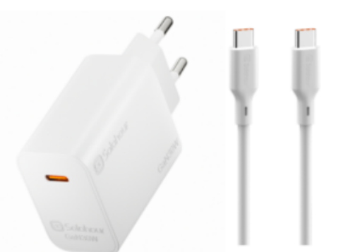 GaN 30W Fast Charger Kit With 1m C-C Cable ( (1 Port | USB-C）EU Plug