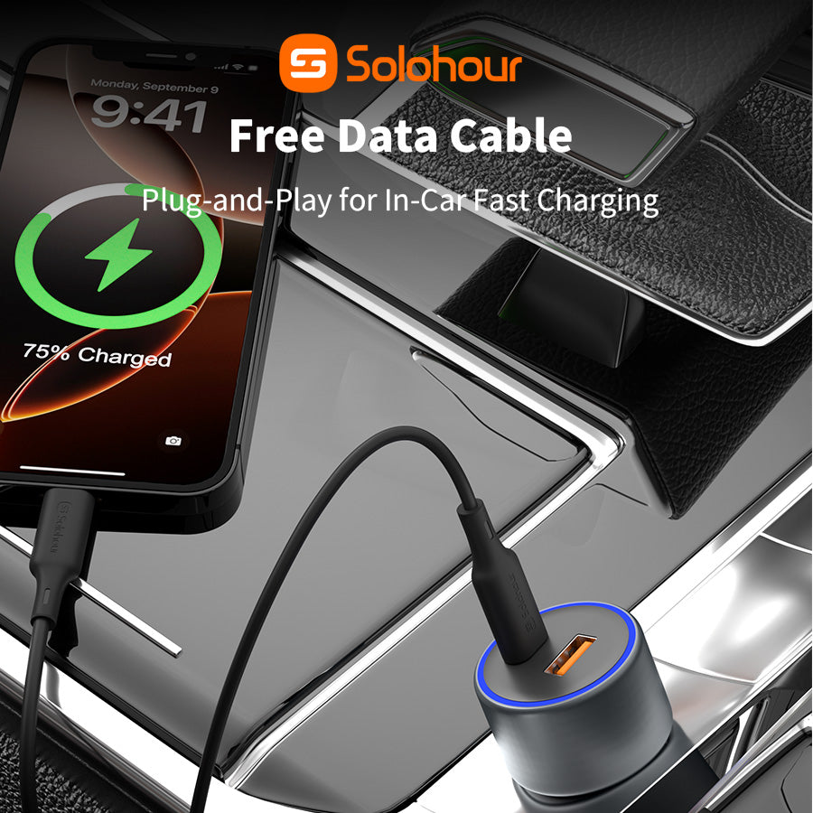 48W Fast Car Charger Kit With 1m C-C Cable