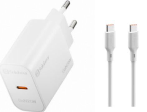 GaN 20W Fast Charger Kit With 1m C-C Cable ( (1 Port | USB-C) EU Plug