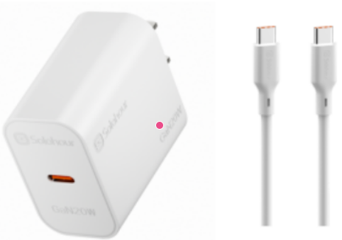 GaN 20W Fast Charger Kit With 1m C-C Cable ( (1 Port | USB-C) US Plug