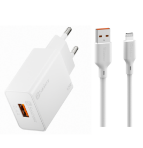 12W Fast Charger Kit With 1m Lightning Cable EU Plug