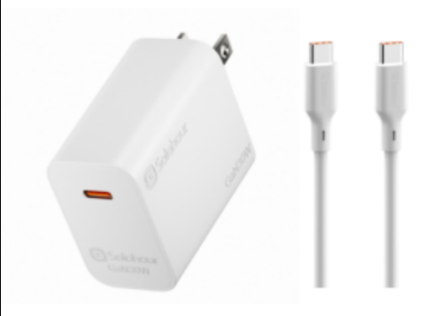 GaN 30W Fast Charger Kit With 1m C-C Cable ( (1 Port | USB-C）US Plug